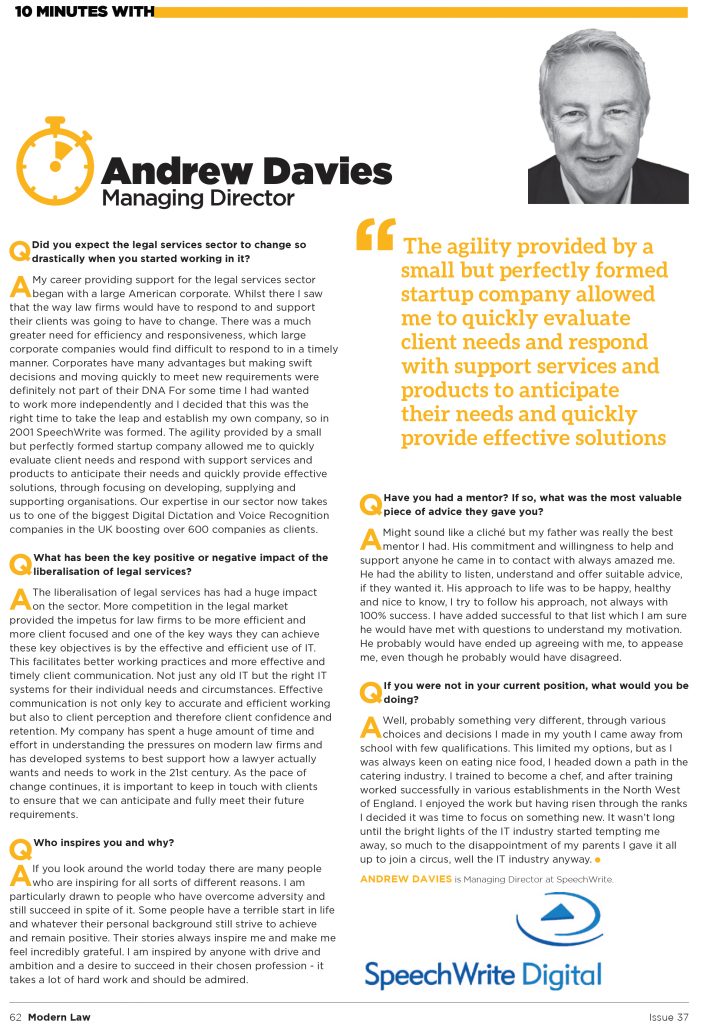 10 Minutes with Andrew Davies - News