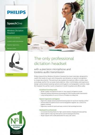 SpeechOne Wireless Dictation Headset